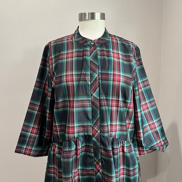 Tuckernuck Tartan Plaid Mini Dress Holiday Party Christmas Winter Shirt Dress XL - Picture 5 of 10